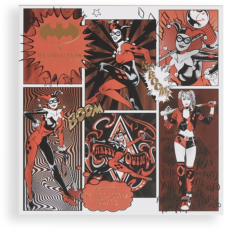 Палетка теней для век - Makeup Revolution X DC Harley Quinn Rebel Heart Palette — фото N1