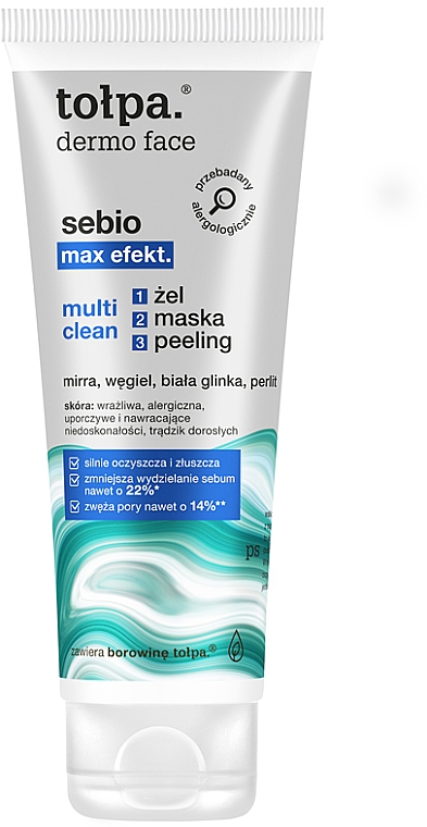 Гель для вмивання 3 в 1 - Tolpa Dermo Face Multi Clean: Gel, Peeling, Mask — фото N1