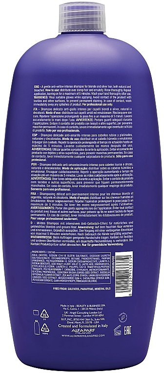 Шампунь для светлых и обесцвеченных волос - AlfaParf Milano Semi Di Lino Blonde Intense Anti-Yellow Low Shampoo  — фото N2