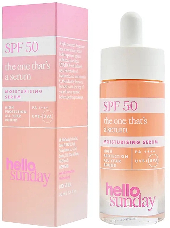 Солнцезащитная сыворотка для лица - Hello Sunday The One That's A Serum SPF50 — фото N3