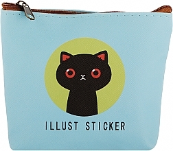 Кошелек текстурированный, на застежке, голубой - Cosmo Shop Illust Sticker — фото N1