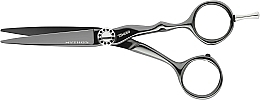 Парфумерія, косметика Ножиці перукарські прямі 9043, 13.97 см, чорні - Tondeo Zentao Black Offset 5.5"