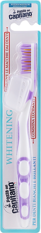 Зубна щітка "Відбілювальна", середня, фіолетова - Pasta del Capitano Toothbrush Tech Whitening Medium — фото N1