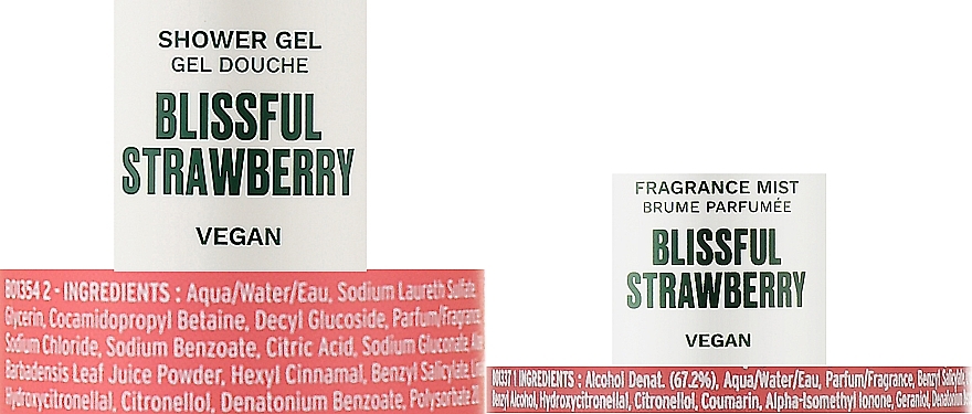 Набор - The Body Shop Berries & Bliss Blissful Strawberry Treats (sh/gel/60ml + b/spray/100ml) — фото N4