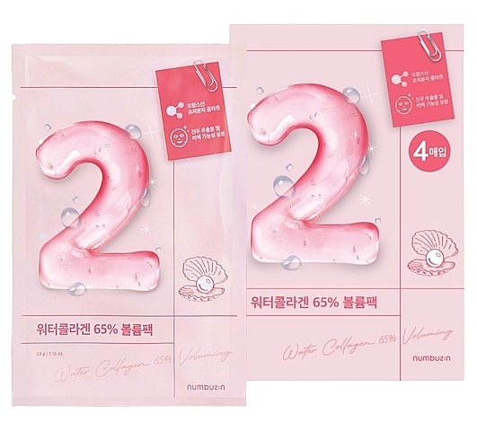 Тканевая маска для лица с водным коллагеном - Numbuzin No.2 Water Collagen 65% Voluming Sheet Mask — фото N1