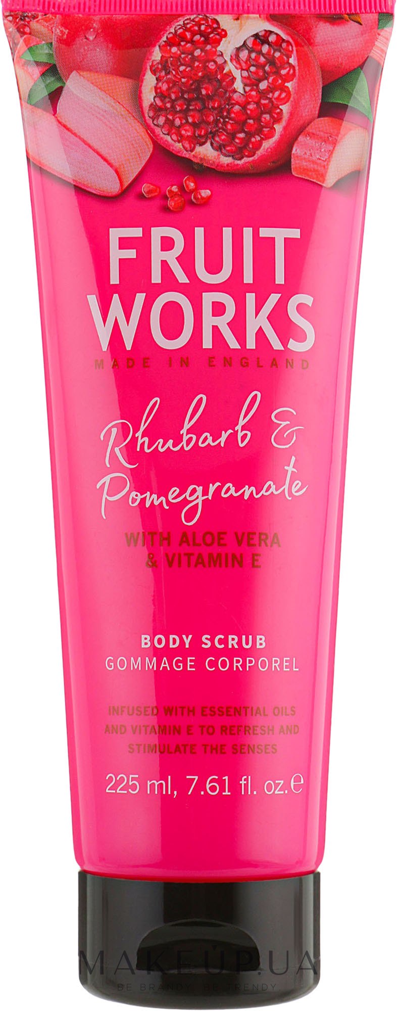 Скраб для тела "Ревень и гранат" - Grace Cole Fruit Works Body Scrub Rhubarb & Pomegranate — фото 225ml
