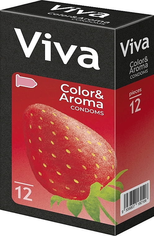 Презервативы латексные "Цветные ароматизированные", 12шт - Viva — фото N1