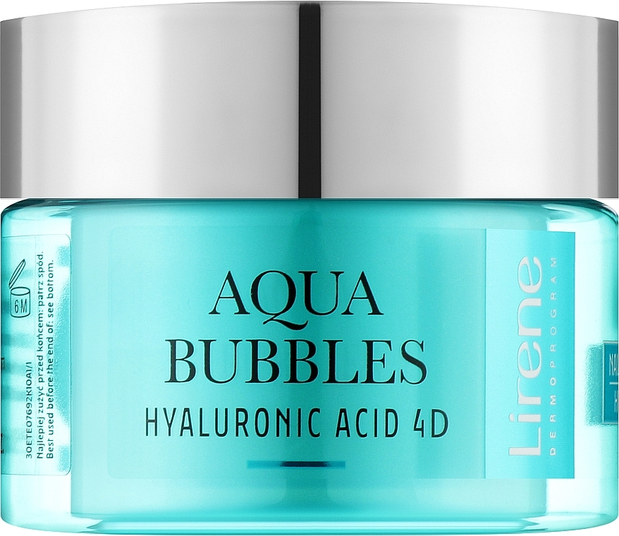 Зволожувальний гідрогель для обличчя - Lirene Aqua Bubbles Hyaluronic Acid 4D Hydrating Hydrogel
