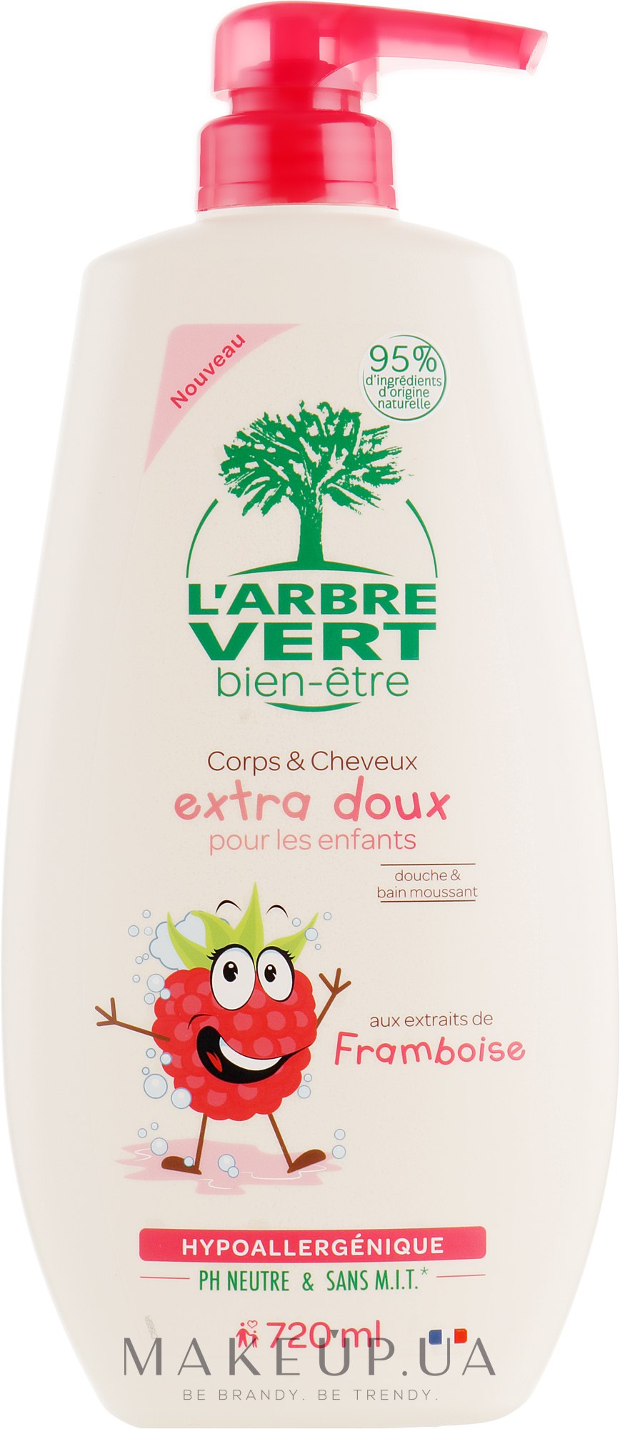 Крем-гель для душа детский с экстрактом малины - L'Arbre Vert Cream Shower Gel — фото 720ml