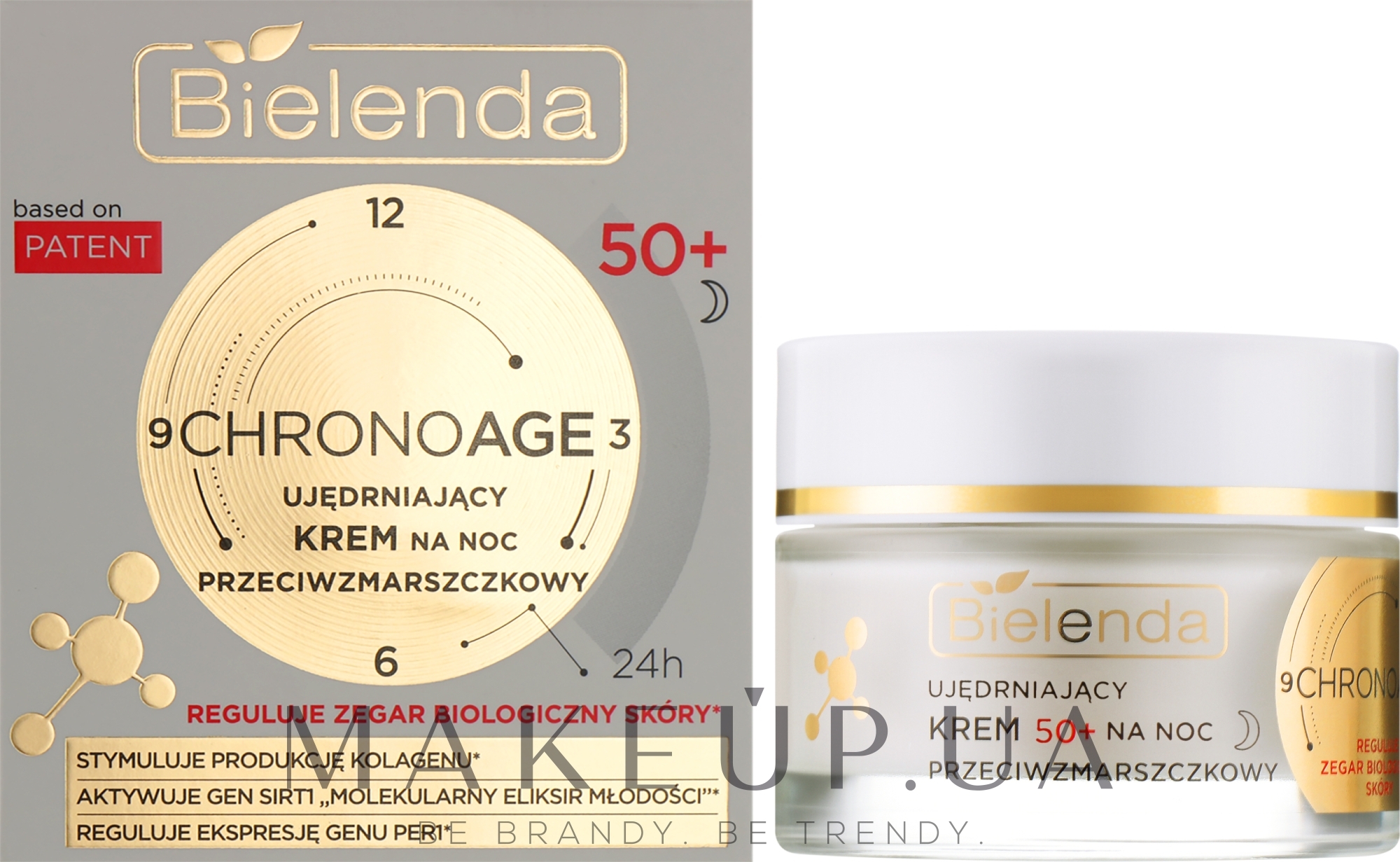 Зміцнювальний нічний крем для обличчя 50+ - Bielenda Chrono Age 24H Firming Anti-Wrinkle Night Cream — фото 50ml