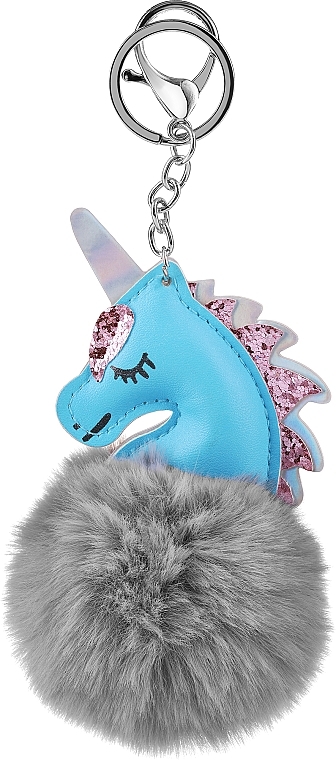 Брелок для ключей "Пушистый единорог", голубой 2 - Martinelia Keychain Unicorn Puff — фото N1