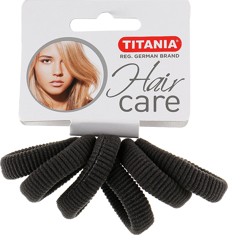 Резинка для волосся середня, сіра, 6шт - Titania