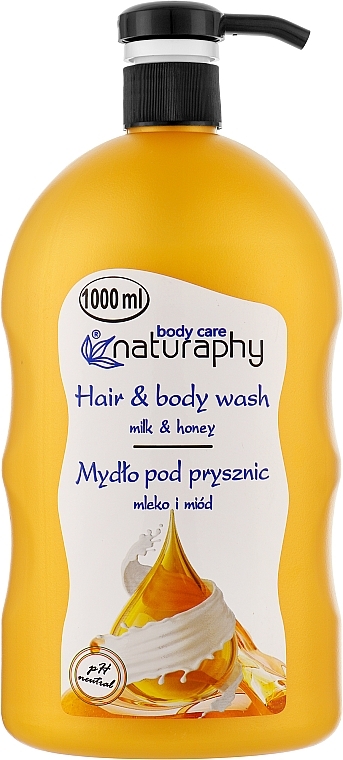 Шампунь-гель для душу "Мед, молоко й алое вера" - Bluxcosmetics Naturaphy Hair & Body Wash — фото N1
