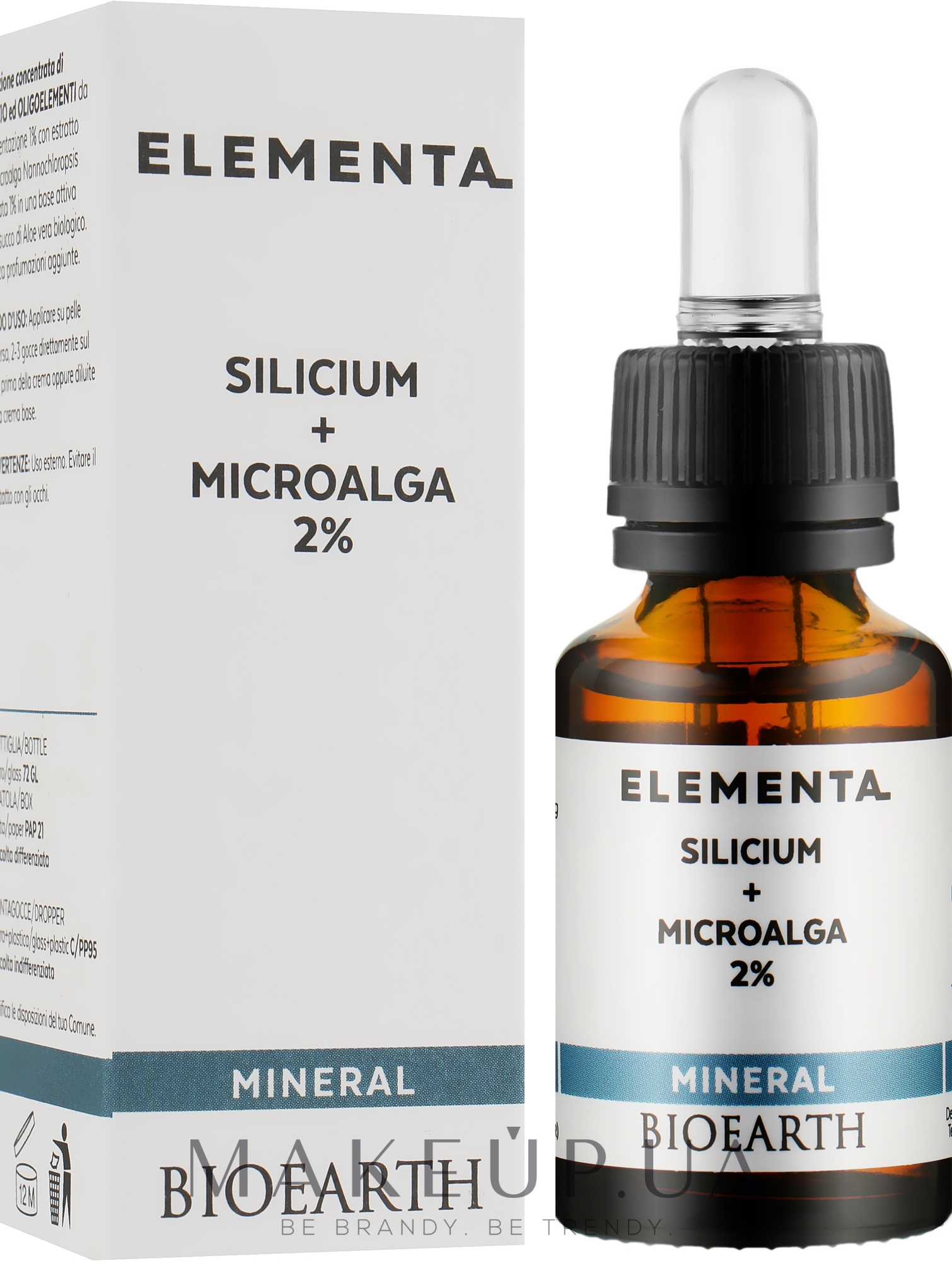 Концентрований розчин кремнію та олігоелементів - Bioearth Elementa Mineral Silicium + Microalga 2 % — фото 15ml