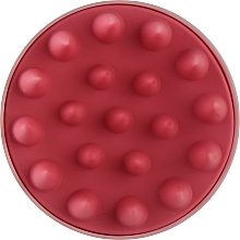 Парфумерія, косметика Щітка-масажер силіконова з ручкою CS041MG, кругла матова, рожево-персикова - Cosmo Shop