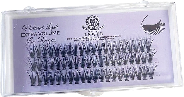 Накладные ресницы в пучках, 10 мм B, 60 шт. - Lewer Natural Lash Extra Volume Las Vegas — фото N1