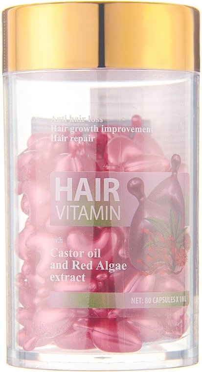 Капсулы от выпадения и для роста волос с Касторовым маслом и экстрактом красных водорослей - LeNika — фото N1