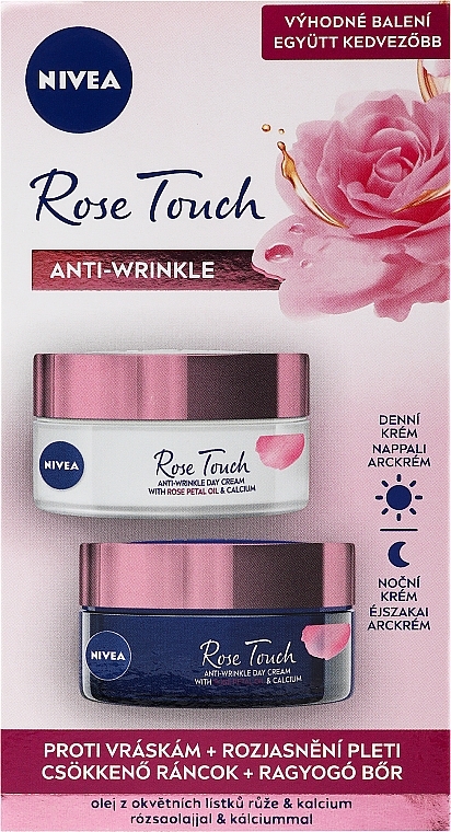 Набор - NIVEA Rose Touch Day And Night (f/cr/50ml + f/cr/50ml) — фото N1
