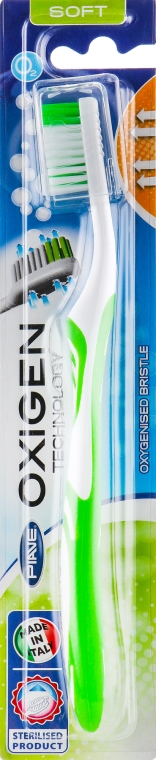 Зубная щетка "Oxigen", мягкая, салатовая - Piave — фото N1