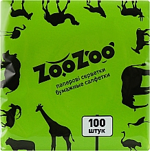 Сухі паперові серветки ZooZoo, 100 штук, зелені - Сніжна панда — фото N1