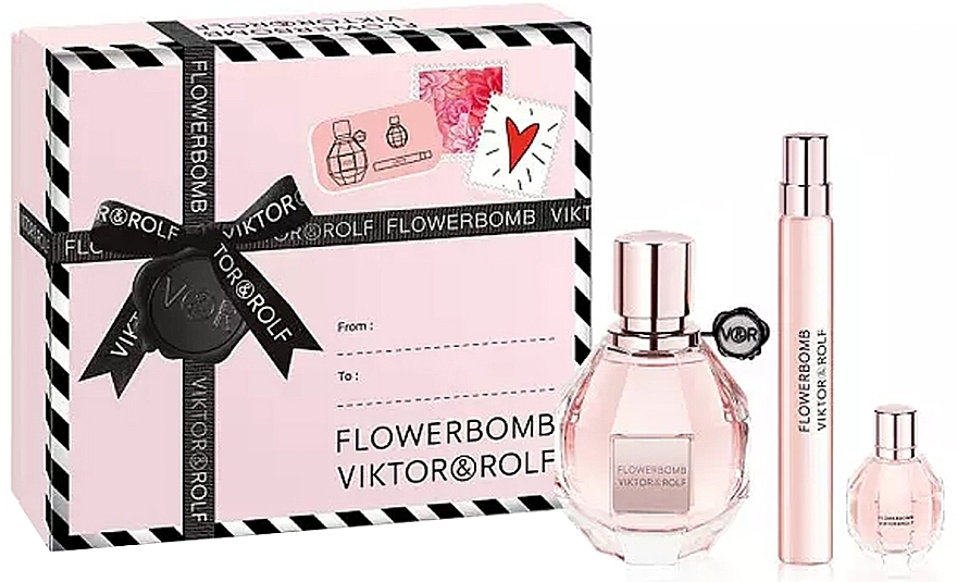 Viktor & Rolf Flowerbomb - Набор (edp/50ml + edp/mini/10ml + edp/mini/7ml)  — фото N1