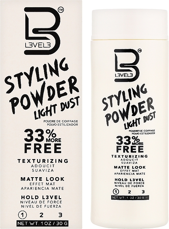 Пудра для укладки, біла, легкої фіксації - Level3 Styling Powder Light Dust — фото N2