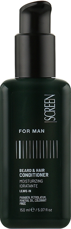 Мужской несмываемый кондиционер для волос и бороды - Screen For Man Beard & Hair Conditioner (мини) — фото N1