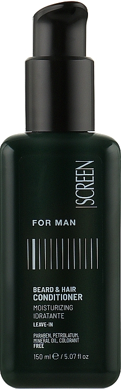 Чоловічий незмивний кондиціонер для волосся й бороди - Screen For Man Beard & Hair Conditioner — фото N1