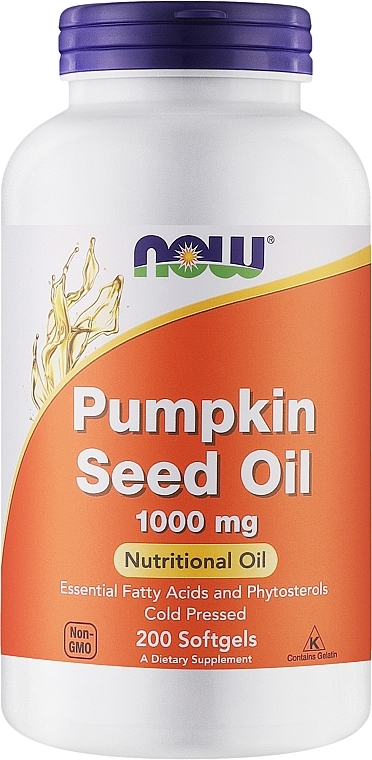 Олія насіння гарбуза, 1000 мг - Now Foods Pumpkin Seed Oil — фото N3