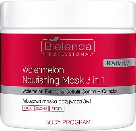 Арбузная питательная маска для тела, рук и ног - Bielenda Professional Body Program Watermelon Nourishing Mask 3 In 1  — фото N1