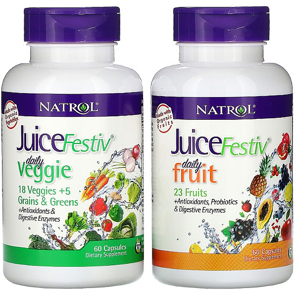 Витамины "Фрукты и овощи" - Natrol Juice Festiv — фото N2
