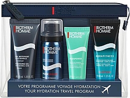 Духи, Парфюмерия, косметика Набор - Biotherm Homme Aquapower Travel Set (sh/gel/40ml + sh/foam/50ml + aftersh/gel/20ml + f/gel/40ml + bag)