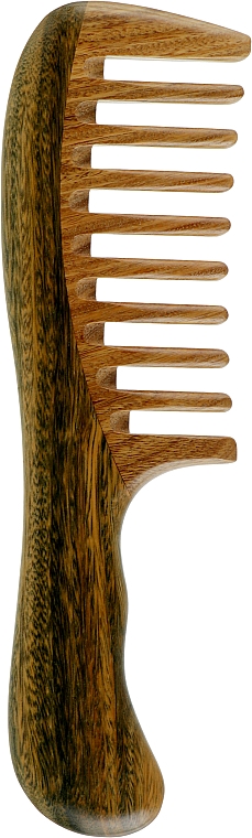 Гребінець CS391 для волосся, дерев'яний, рідкозубий з ручкою, комбі сандал - Cosmo Shop — фото N1