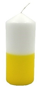 Декоративна свічка 5.6х12 см, жовто-біла - Admit — фото N1