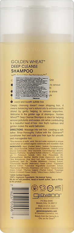 Шампунь для глубокого очищения - Giovanni Eco Chic Hair Care Golden Wheat Deep Cleanse Shampoo — фото N2