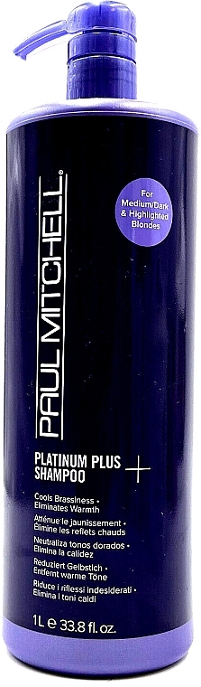 Интенсивно тонирующий шампунь для светлых волос - Paul Mitchell Platinum Plus+ Shampoo Medium/Dark & Highlighted Blondes — фото N2