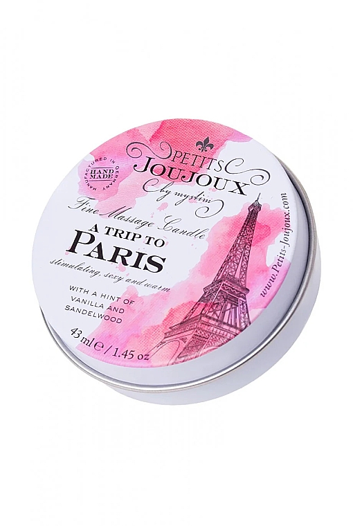 Масажна свічка з ароматом ванілі й сандалового дерева - Petits JouJoux A Trip to Paris — фото N1