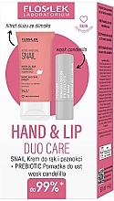 Парфумерія, косметика Набір - Floslek Hand & Lip Duo Care Snail (h/cr/50ml + lip/balm/4g)