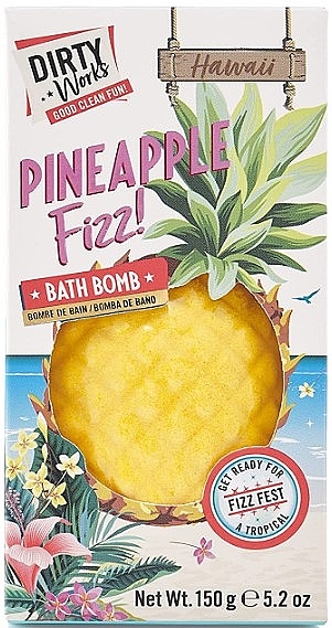 Бомбочка для ванны "Ананас" - Dirty Works Pineapple Fizz Bath Bomb — фото N1