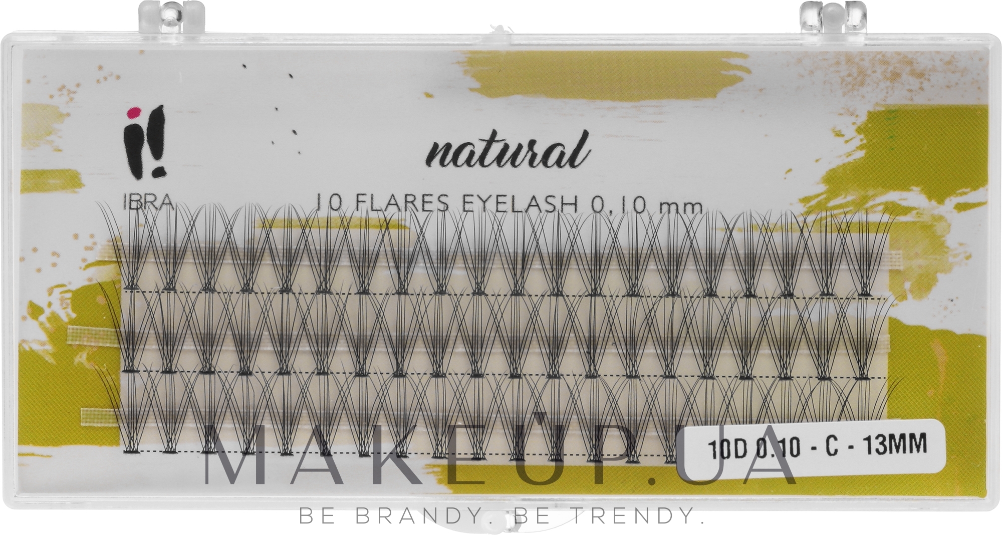 Искусственные пучки ресниц «С», 0.10, 13 мм - Ibra Eyelash Knot Naturals — фото 60шт