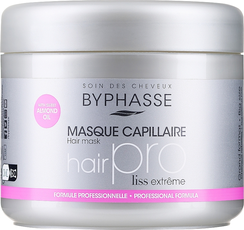 Маска для гладкості і блиску волосся - Byphasse Hair Mask Pro Liss Extreme