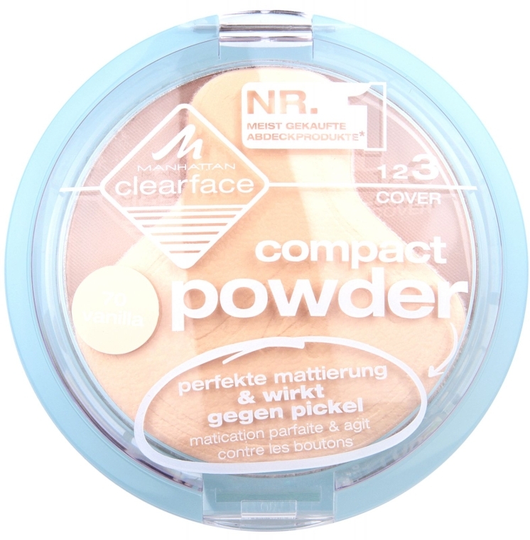 Антибактериальная компактная пудра для лица - Manhattan Clearface Compact Powder