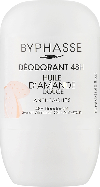 Дезодорант роликовый "Масло сладкого миндаля" - Byphasse Roll-On Deodorant 48h Sweet Almond Oil