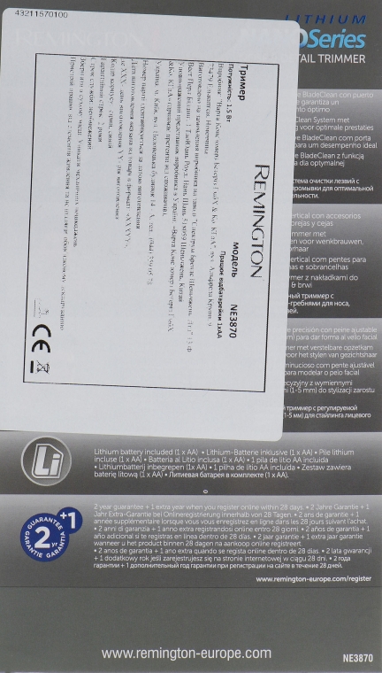 Триммер для носа и ушей - Remington NE3870 Nano Series Lithium Trimmer — фото N3