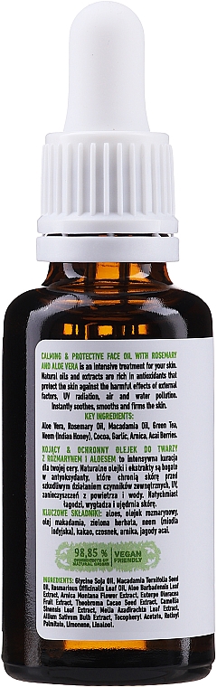 Олія для обличчя з розмарином і алое - VCee Rosemary & Aloe Face Oil Calming & Protecting — фото N2