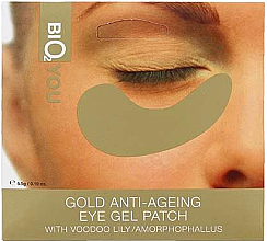 Парфумерія, косметика Відновлювальна гелева маска для шкіри навколо очей із золотом та деревною лілією - Bio2You Anti-Ageing Eye Gel Patch