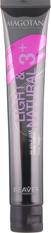 Формувальний віск для укладання волосся - Beaver Professional Magotan Light & Natural 3d Hold Wax — фото N1