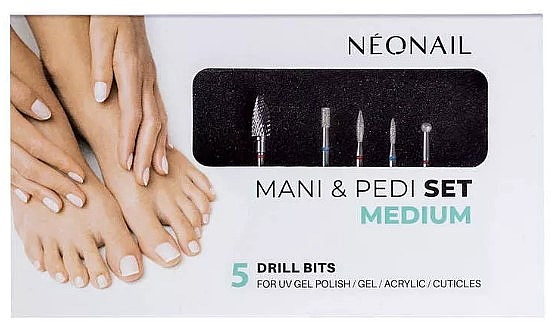 Набір фрез для манікюру, 5 шт. - NeoNail Professional Mani And Pedi Bits Set Medium — фото N1