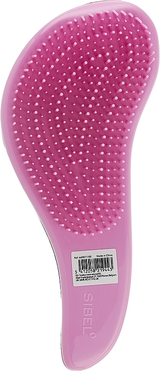 Расческа для пушистых и длинных волос, розовая с леопардом - Sibel D-Meli-Melo Leopard Sunset Brush — фото N1