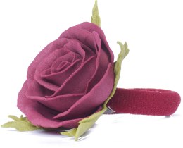 Резинка для волос ручной работы "Бордовая роза", маленькая - Katya Snezhkova — фото N1